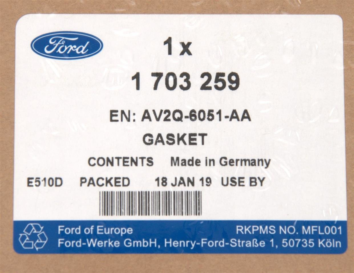 USZCZELKA GŁOWICY CYLINDRÓW 1.4 1.5 TDCI FORD _ 1703259 _ AV2Q-6051-AA