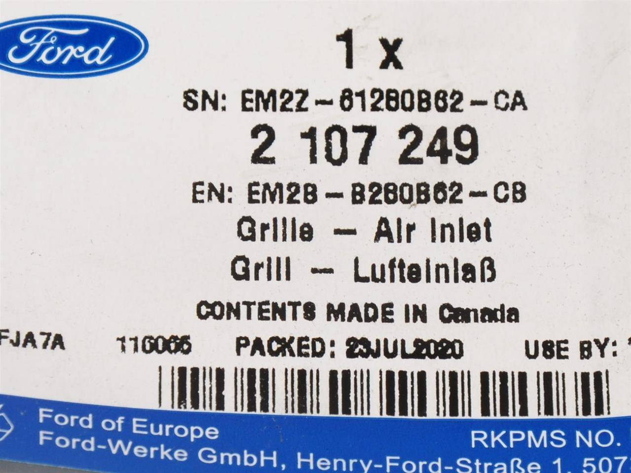 KRATKA WENTYLACYJNA TYLNA PRAWA EDGE 2015- / 2018- EM2B-B280B62-CB _ EM2Z-61280B62-CA _ GTU_07