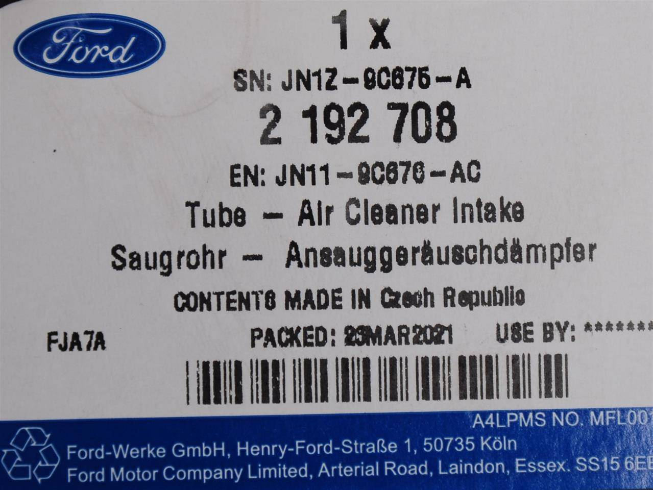 PRZEWÓD RURA DOLOT ECOSPORT 1.5 DURATPRQ TDCI NEO _ 2192708 _ JN11-9C676-AC _ GTU_07