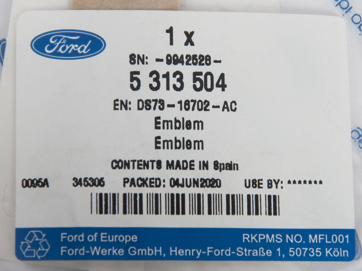 EMBLEMAT ''SE'' MONDEO 14- / FUSION USA 12- _ 5313504 _ DS73-16702-AC _ DS7Z-9942528-B