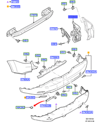 ŚLIZG LEWY ZDERZAKA TYLNEGO S-MAX 06-10 _ 1465384 _ 6M21-R17E851-AE