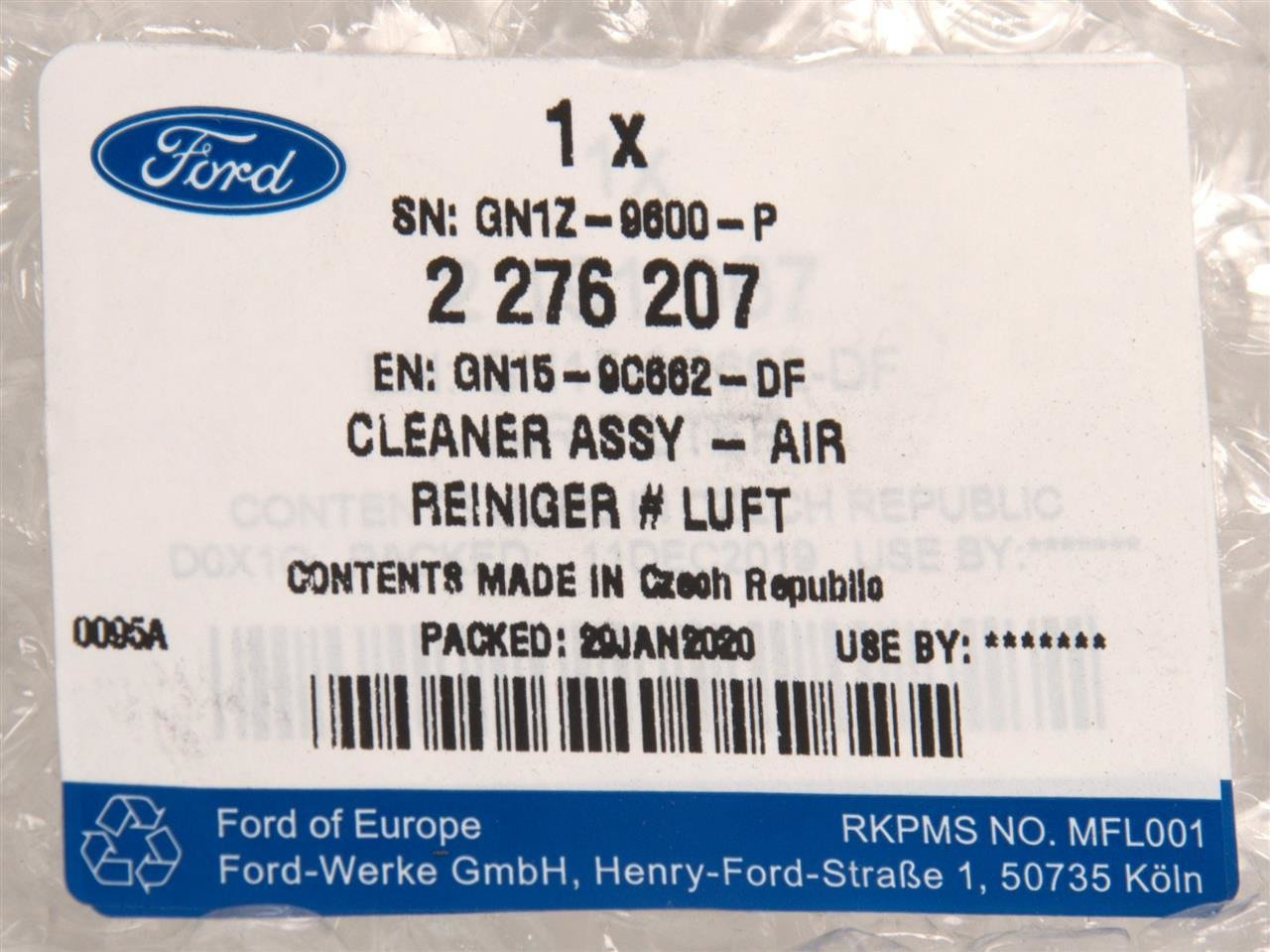 OBUDOWA FILTRA POWIETRZA ECOSPORT 17- 1,5L DIESEL _ 2276207 _ GN15-9C662-DF _ GTU_07