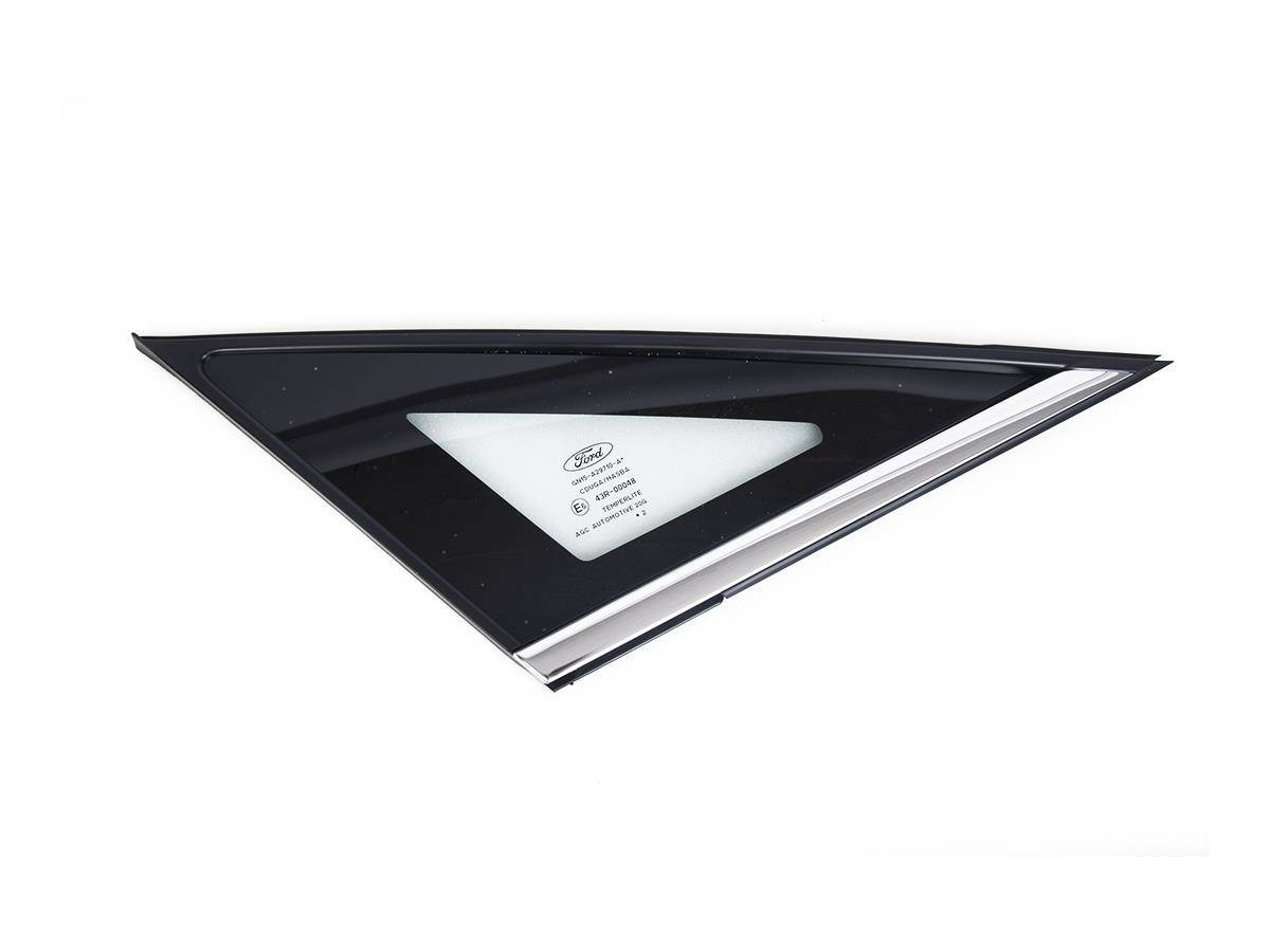 SZYBA OKNA BOCZNEGO PRAWA "TRÓJKĄT" ECOSPORT 17- / Z BŁYSZCZĄCYMI LISTWAMI PAS. _ 2083733 _ GN15-A29710-AA