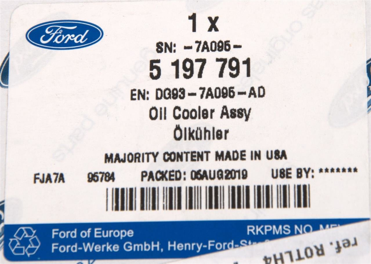 CHŁODNICA OLEJU SKRZYNI BIEGÓW 6DCT450 MONDEO MK5 _ 5197791 _ DG93-7A095-AD _ DG9Z-7A095-A _ GTU_07
