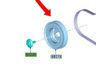 ŚRUBA M12 X 50MM KOŁA PASOWEGO WAŁU KORBOWEGO FORD _ 1487861 _ 2S6Q-6A345-AB