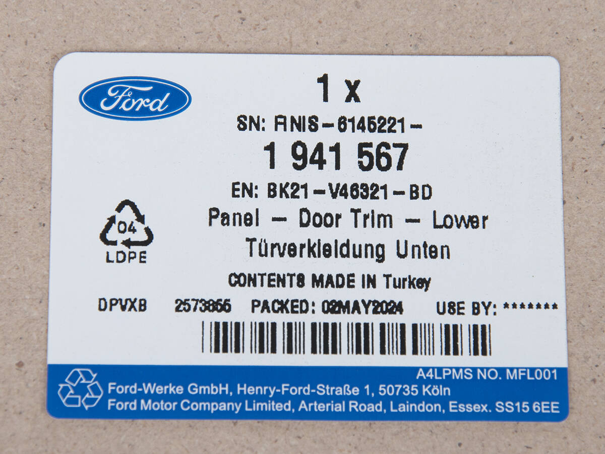 WYGŁUSZENIE DRZWI TYLNYCH LEWYCH TRANSIT/TOURNEO CUSTOM 12- _ 1941567 _ BK21-V46321-BD _ GTU_07