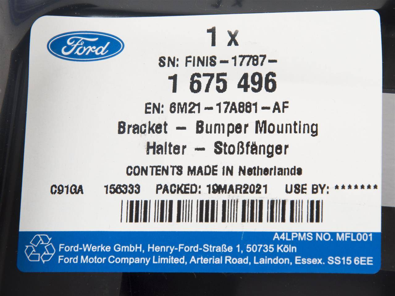 ŚLIZG PRAWY ZDERZAKA TYLNEGO S-MAX /GALAXY 06-15 _ 1675496 _ 6M21-17A881-AF