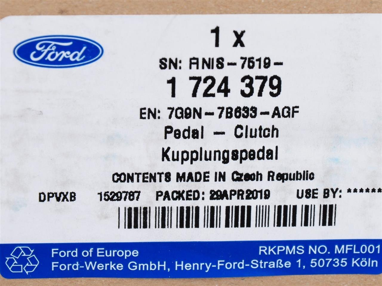PEDAŁ SPRZĘGŁA FORD MONDEO 07-14 SILNIKI DIESLA _ 1724379 _ 7G9N-7B633-AGE _ GTU_07