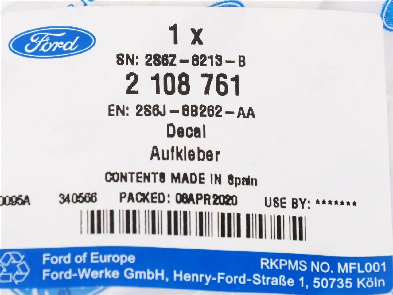 EMBLEMAT LOGO FORD PRZÓD FIESTA 2001-2008 _ 2108761 _ 2S6J-8B262-AA