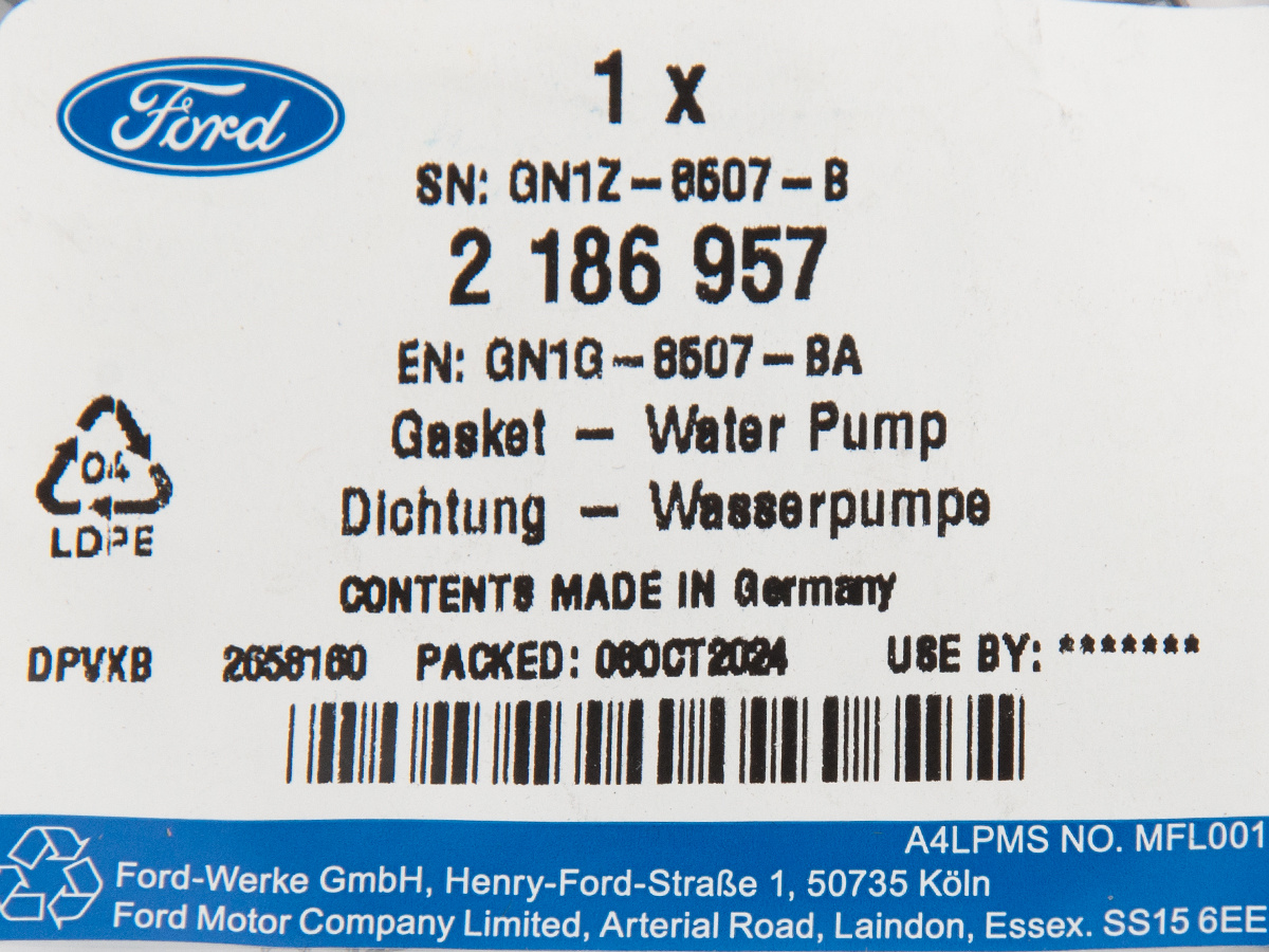 USZCZELKA POMPY WODY FIESTA 18- KUGA 20- FORD OE _ 2186957 _ GN1G-8507-BA _ GN1Z-8507-B _ GTU_07