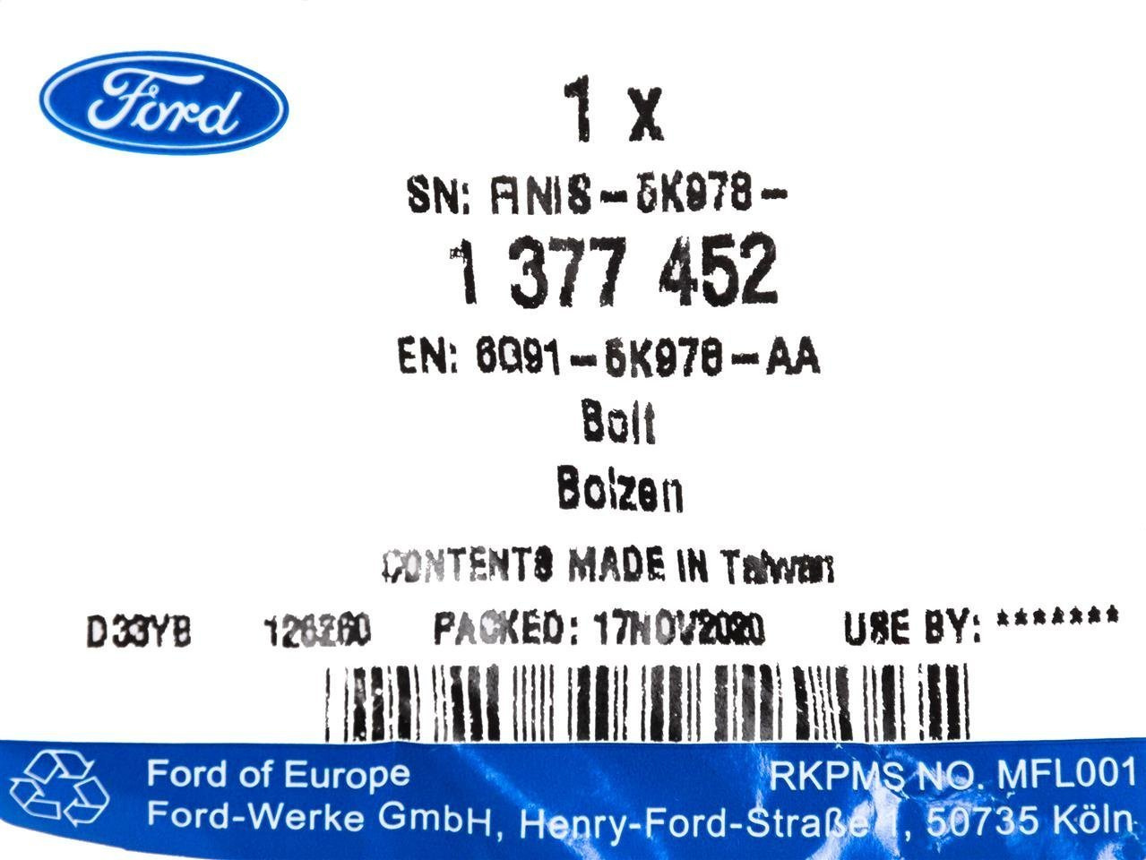 ŚRUBA MIMOŚRODOWA MONDEO MK4 S-MAX/GALAXY 06-15_ 1377452 _ 6G91-5K978-AA
