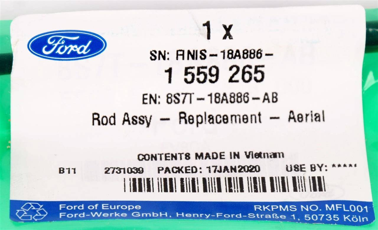 ANTENA RADIA 550MM TRANSIT B-MAX C-MAX FIESTA _ 2761990 _ 8S7T-18A886-AC _ 8S7Z-18A886-B