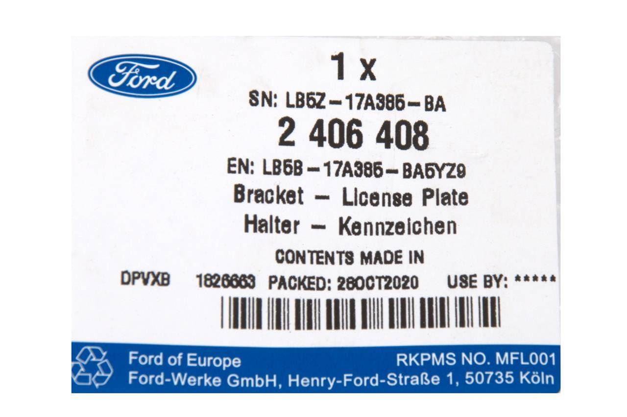 RAMKA POD TABLICE REJESTRACYJNĄ EXPLORER 2020- _ 2406408 _ LB5B-17A385-BA5YZ9 _ LB5Z-17A385-BA