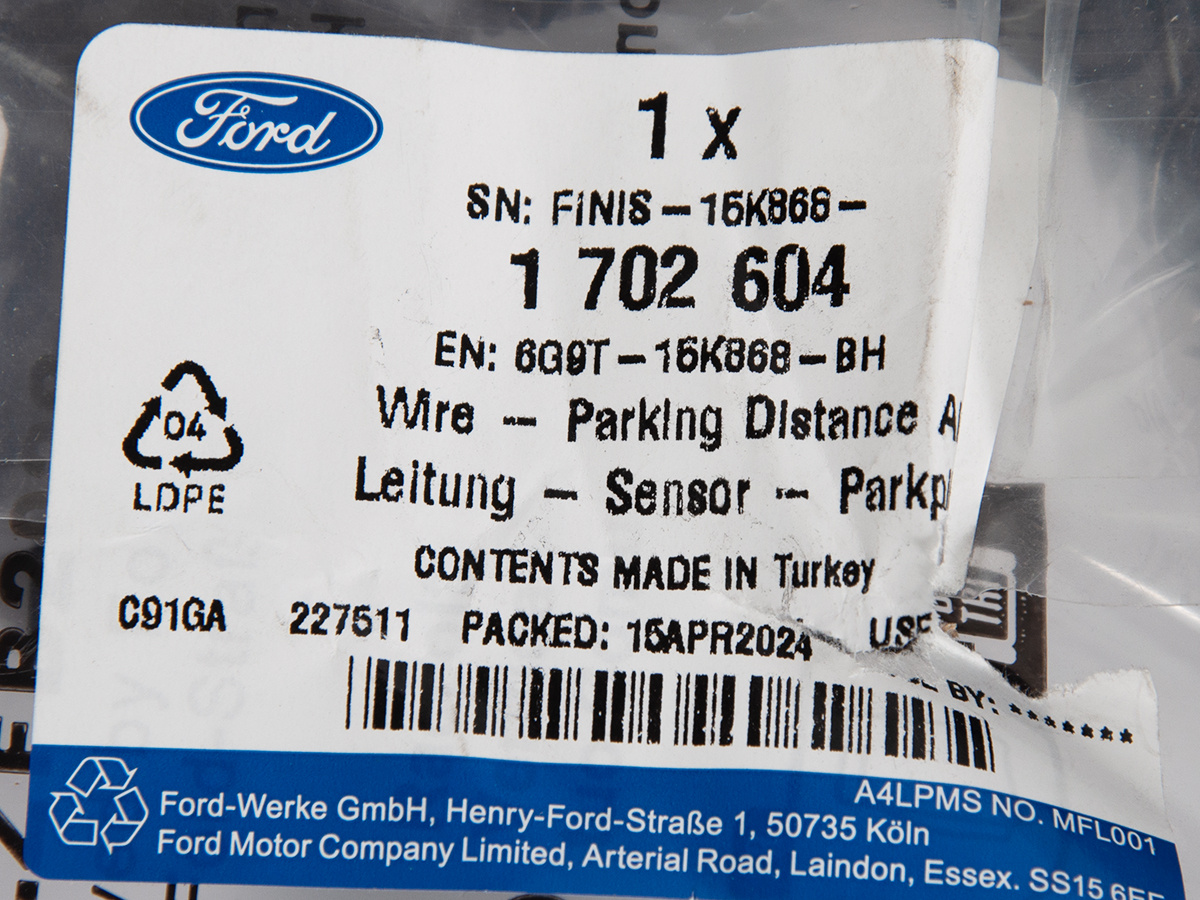 WIĄZKA CZUJNIKÓW PARKOWANIA TYŁ MONDEO 07-10 OE _ 1702604 _ 6G9T-15K868-BH