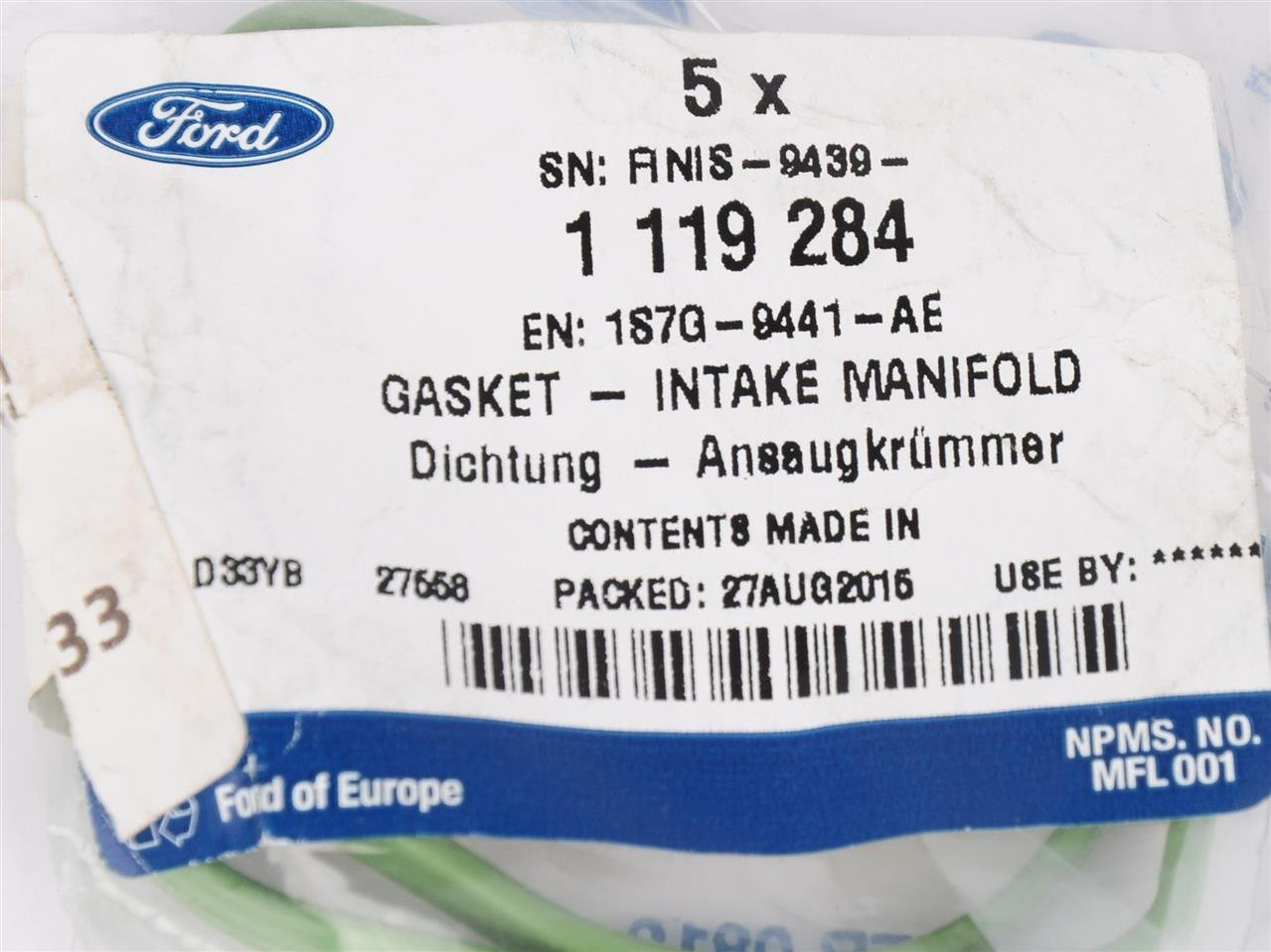 USZCZELKA KOLEKTORA DOLOTOWEGO 1.8 2.0 2.3 BENZYNA _ 1119284 _ 1S7G-9441-AE