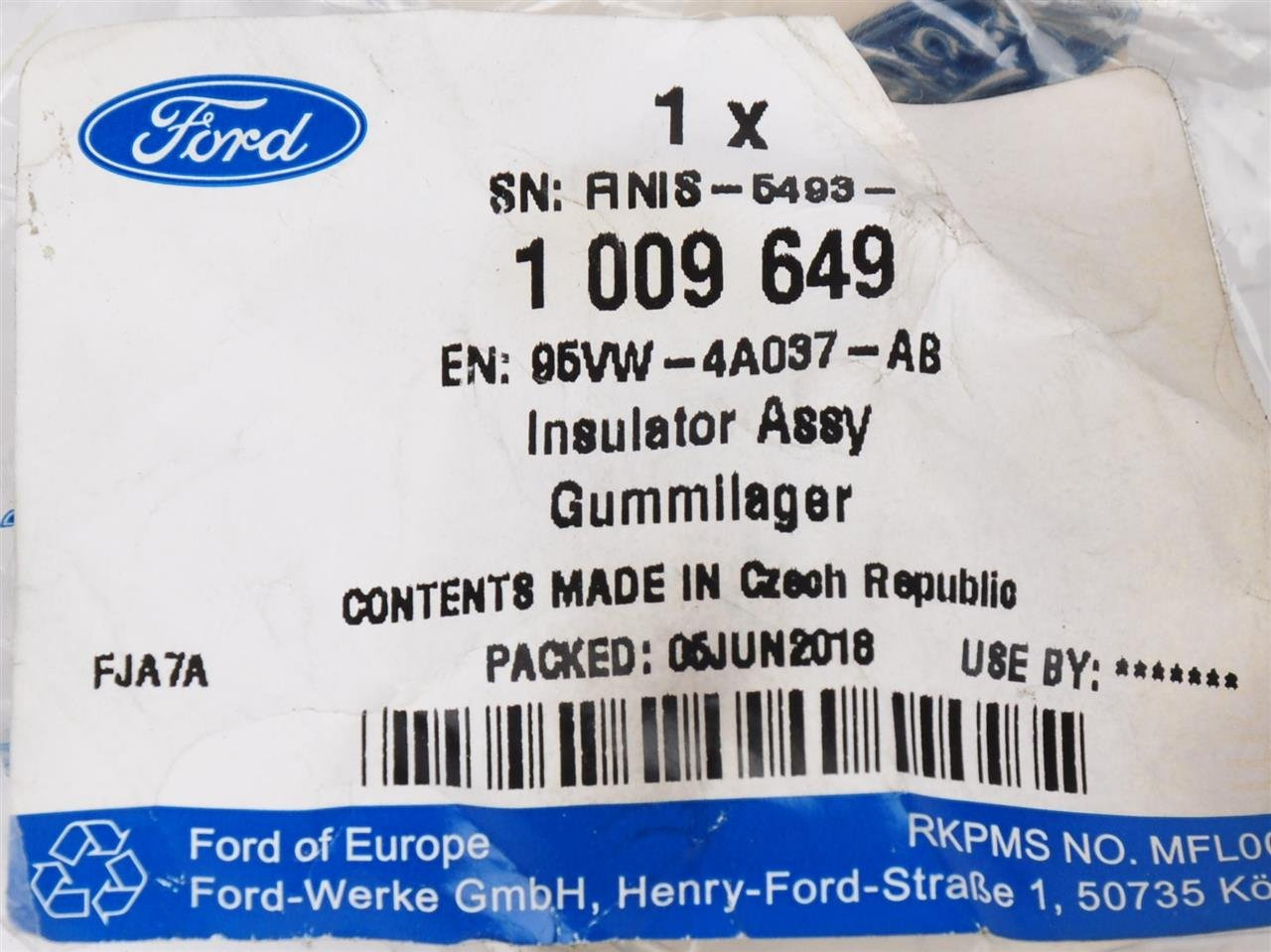 TULEJA DRĄŻKA STABILIZATORA TYŁ GALAXY 1994- 2000- _ 1009649 _ 95VW-4A037-AB