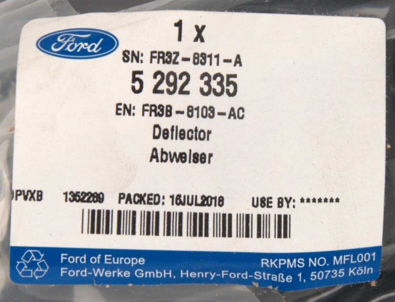 KIEROWNICA POWIETRZA LEWA MUSTANG 2015-2017 _ 5292335 _ FR3B-8103-AC _ FR3Z-8311-A