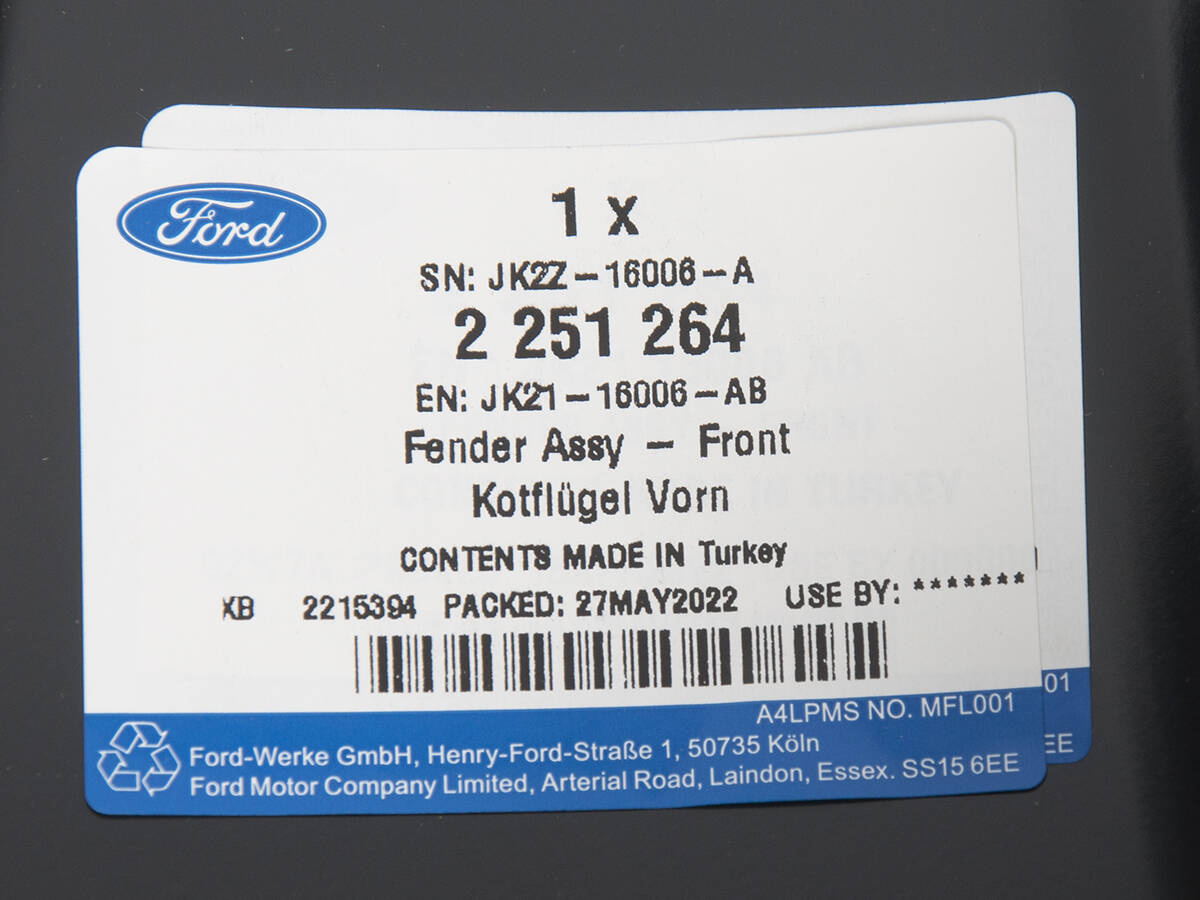 BŁOTNIK LEWY PRZÓD TRANSIT/TOURNEO CUSTOM 18- _ 2782132 _ JK21-16006-AC _ JK2Z-16006-C