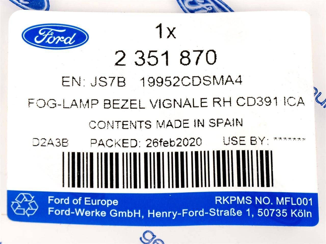 KRATKA HALOGENU PRAWA MONDEO MK5 2019- VIGNALE _ 2351870 _ JS7B-19952-CDSMA4 _ GTU_07