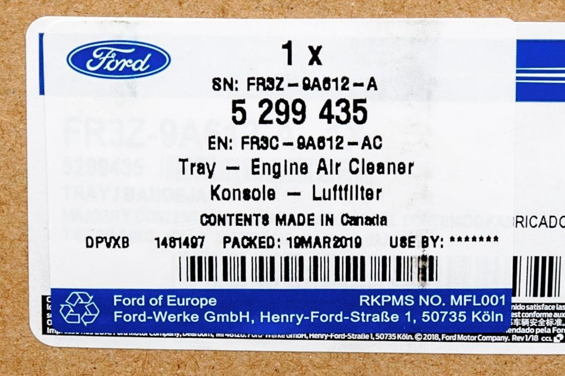 OBUDOWA FILTRA POWIETRZA DOLNA MUSTANG 2015-17,17- _ 5299435 _ FR3C-9A612-AC _ FR3Z-9A612-A