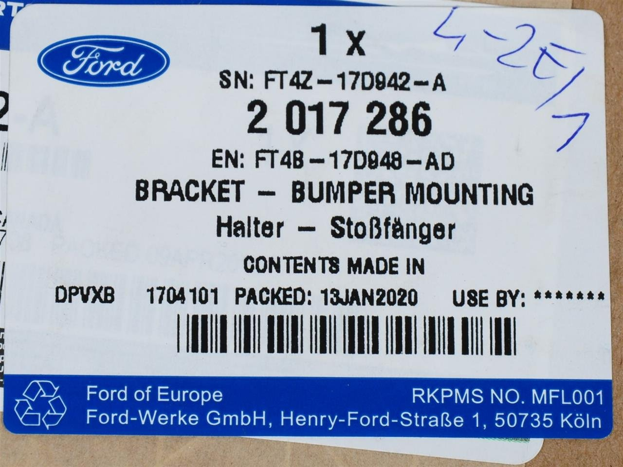 ŚLIZG PRAWY ZDERZAKA TYŁ GÓRNY EDGE 15-18 _ 2017286 _ FT4B