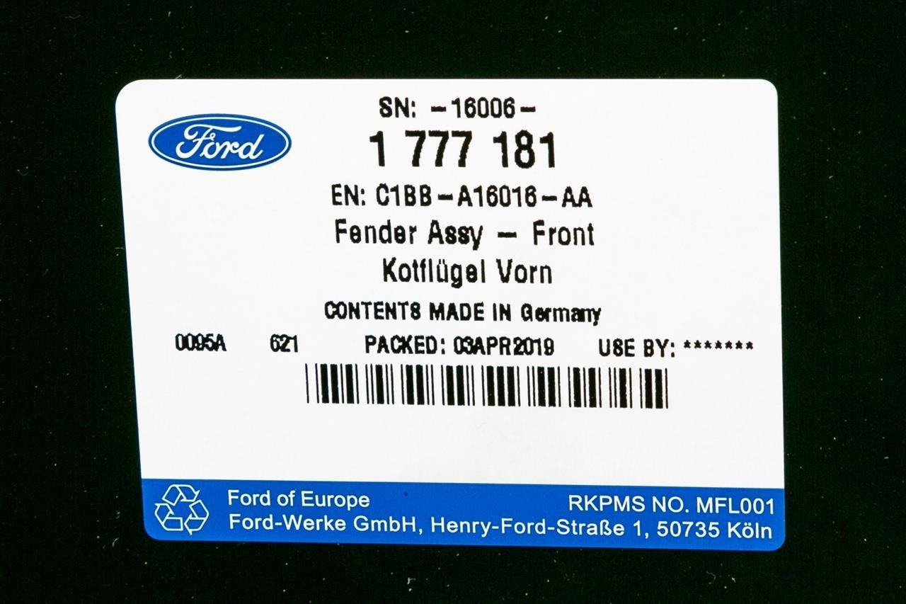 BŁOTNIK LEWY PRZÓD FIESTA 2008-2012, 2012- _ 1777181 _ C1BB-A16016-AA _ GTU_07