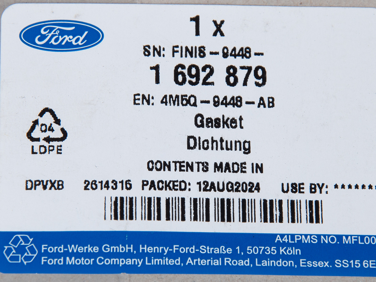 USZCZELKA KOLEKTORA WYDECHOWEGO FOCUS 07-11 / MONDEO 07-14 / CONNECT 02-13 / 1.8 DURATORQ _ 1692879 _ 4M5Q-9448-AB