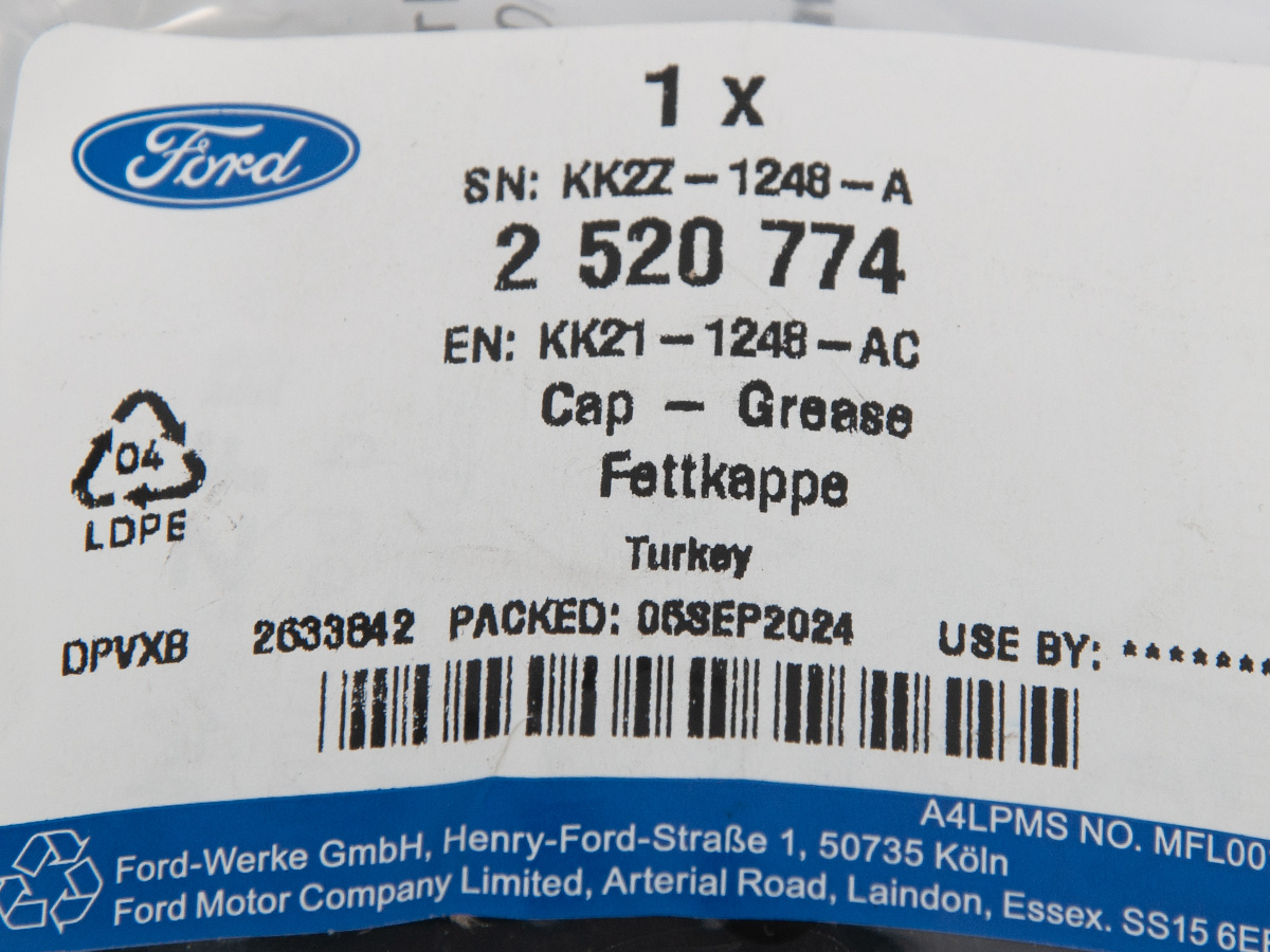 KOŁPAK ZAŚLEPKA PIASTY KOŁA TYŁ TRANSIT 19- OE _ 2520774 _ KK21-1248-AC