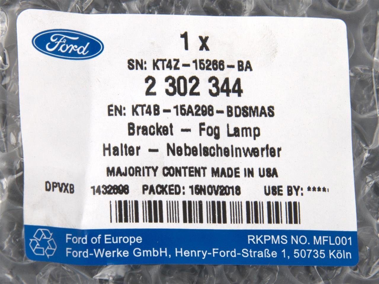 KRATKA HALOGENU PRAWA FORD EDGE 2018- CHROM OE _ 2302344 _ KT4B-15A298-BDSMAS _ KT4Z-15266-BA _ GTU_07