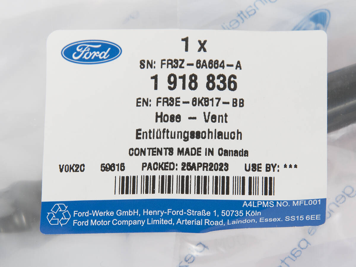 PRZEWÓD ODMY MUSTANG 15- 17- 2,3 EB _ 1918836 _ FR3E-6K817-BB _ FR3Z-6A664-A