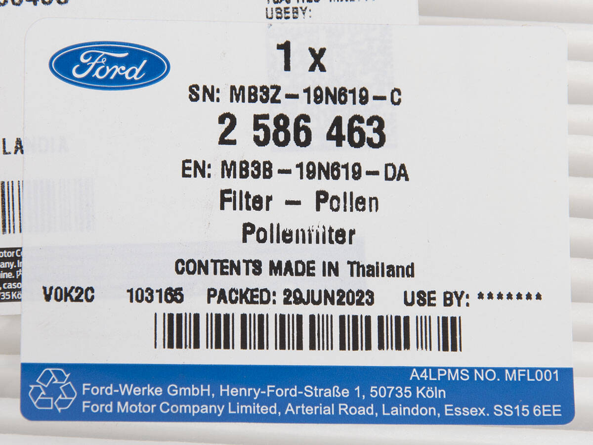 FILTR KABINOWY FORD RANGER 22- _ 2586463 _ MB3B-19N619-DA