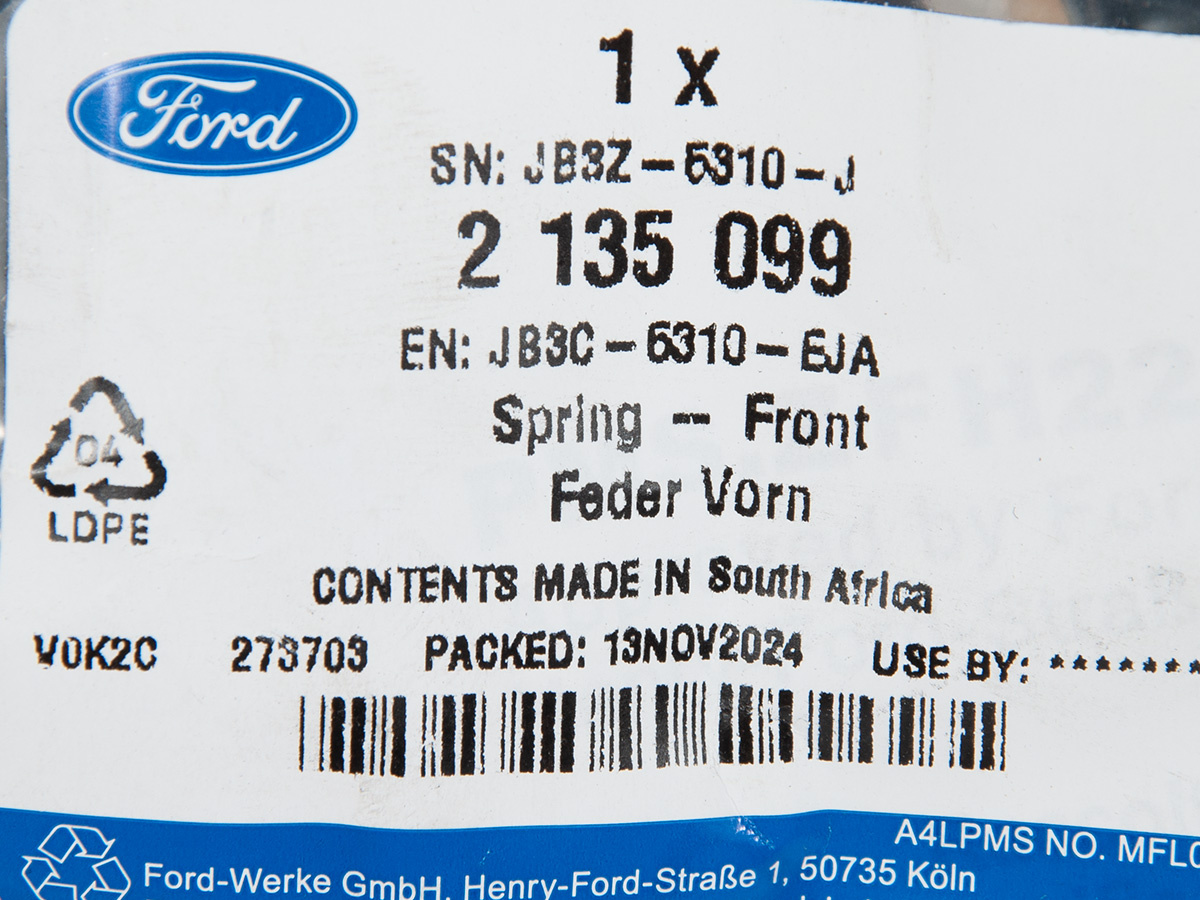 SPRĘŻYNA PRAWA ZAWIESZENIA PRZÓD FORD RANGER 19- _ 2135099 _ JB3C-5310-EJA