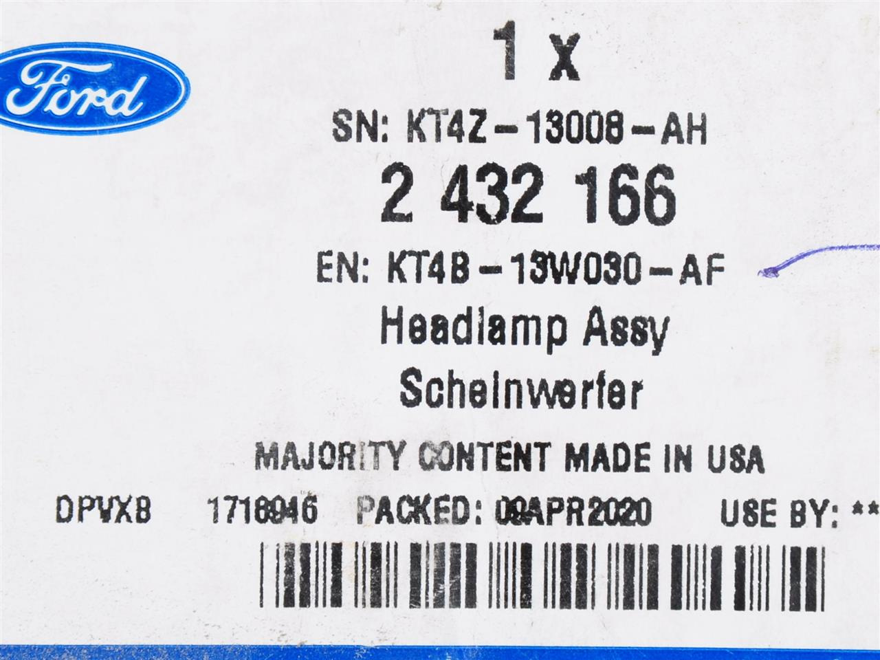 REFLEKTOR LEWY EDGE 19- / STAŁE DSS (LED) USA _ 2432166 _ KT4B-13W030-AF