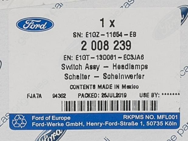 WŁĄCZNIK ŚWIATEŁ EDGE 2015- S-MAX / GALAXY 2015- _ 2502608 _ E1GT-13D061-EC3JA6 _ E1GZ-11654-EB