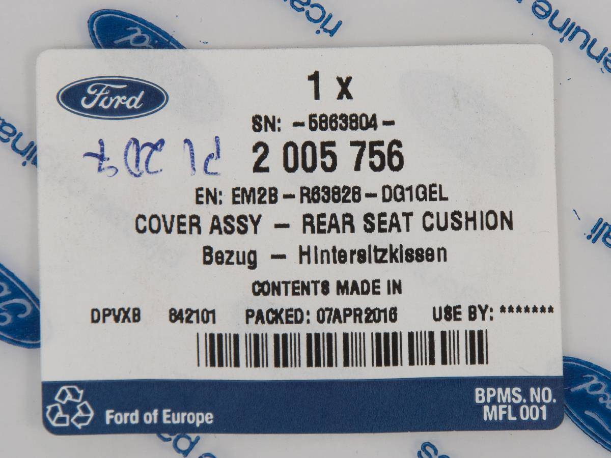 POKRYCIE SIEDZISKA FOTELA TYLNEGO S-MAX 2015- _ 2005756 _ EM2B-R63828-DG1GEL
