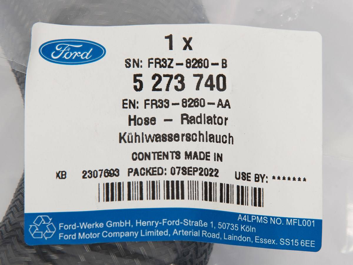 PRZEWÓD CHŁODNICY PRAWY GÓRNY 2,3 EB MUSTANG 15-17 _ 5273740 _ FR33-8260-AA _ FR3Z-8260-B