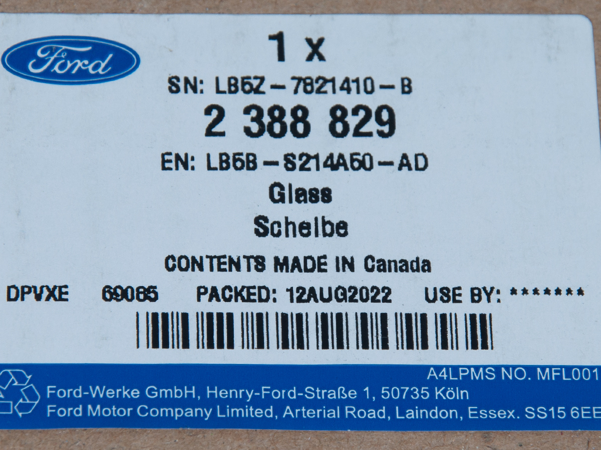 SZYBA PRAWA DRZWI PRZÓD FORD EXPLORER 20- _ 2388829 _ LB5B-S214A50-AD _ LB5Z-7821410-B _ GTU_07