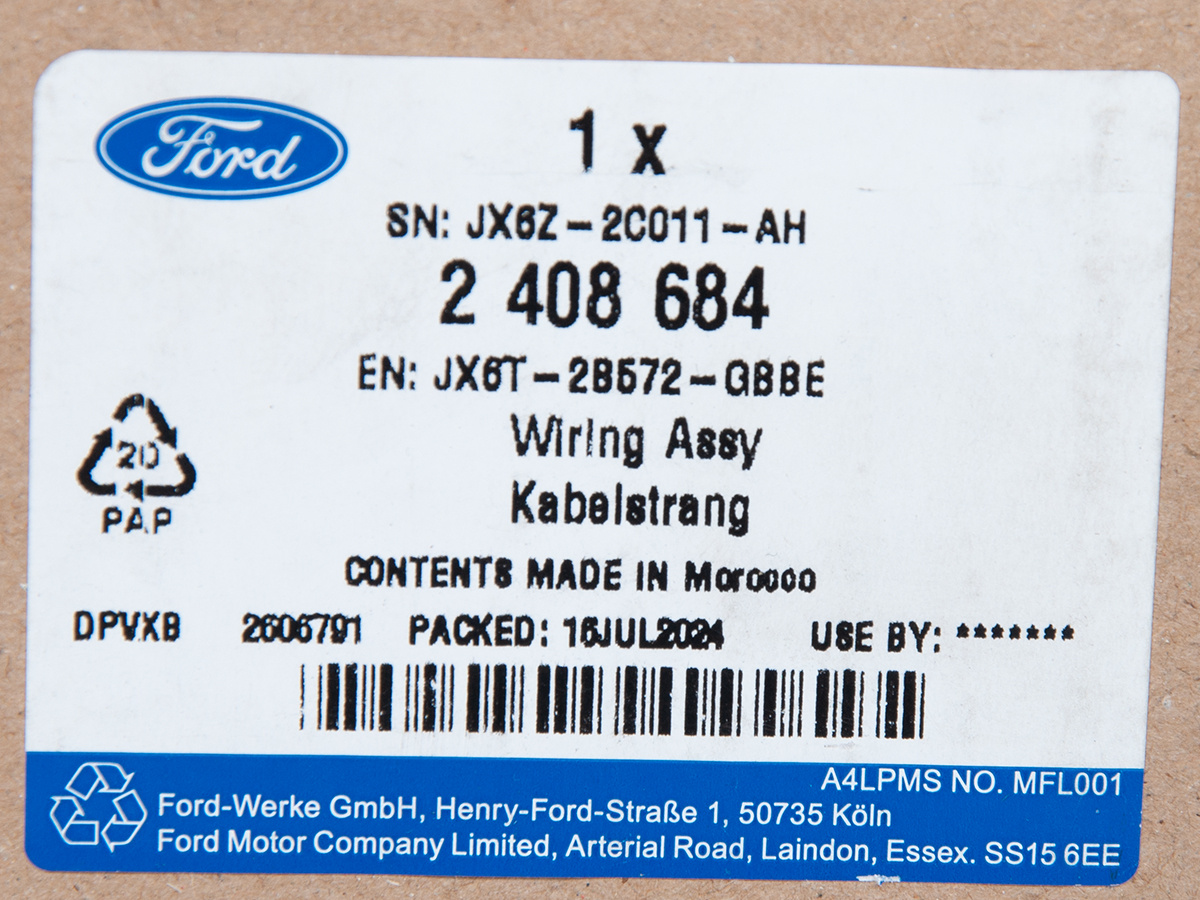 WIĄZKA PRAWA CZUJNIKA ABS TYŁ FOCUS 18-19 FORD OE _ 2408684 _ JX6T-2B572-GBBE