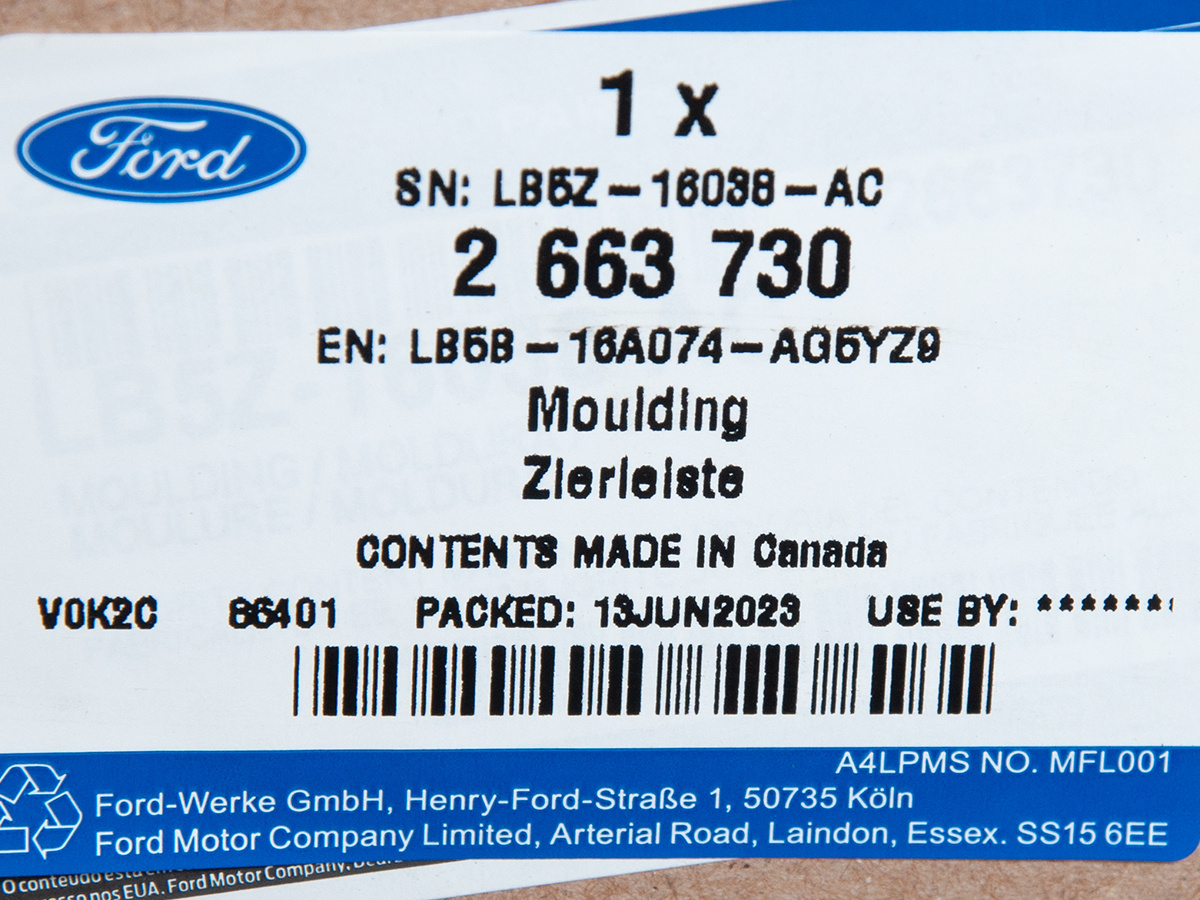 LISTWA BŁOTNIKA PRAWA PRZÓD EXPLORER 20- BEZ PDC _ 2663730 _ LB5B-16A074-AG5YZ9