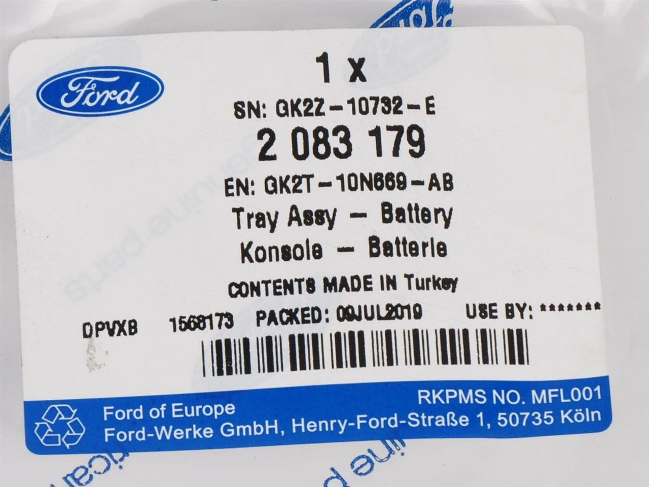 PODSTAWKA AKUMULATORA TRANSIT 2014- 19- CUSTOM 2014- _ 2083179 _ GK2T-10N669-AB