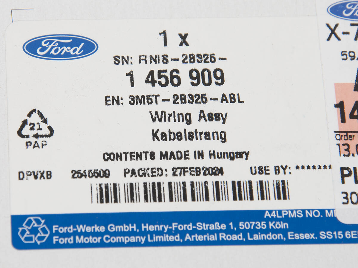 PRZEWÓD ABS LEWY TYŁ FORD FOCUS 04- C-MAX 07- _ 1456909 _ 3M5T-2B325-ABL