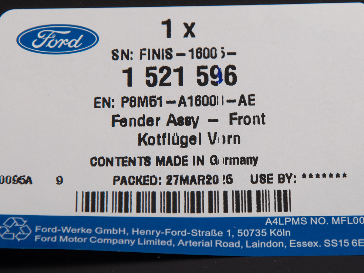 BŁOTNIK PRZÓD PRAWY FOCUS 07-11 / WERSJA RS _ 1521596 _ P8M51-A16008-AE _ GTU_07