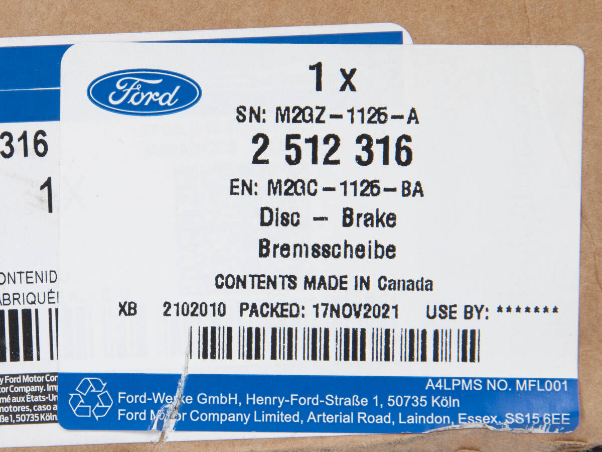TARCZA HAMULCOWA PRZÓD EDGE 21-24 FORD OE _ 2512316 _ M2GC-1125-BA