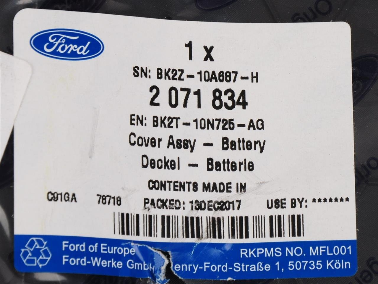 POKRYWA AKUMULATORA TRANSIT 14-19- TRANSIT/TOURNEO CUSTOM 2012- _ 2071834 _ BK2T-10N725-AG