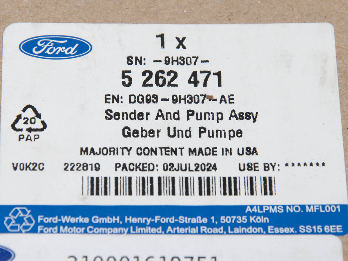 POMPA PALIWA MONDEO 14- FUSION 13- 1.5 1.6 2.0 EB _ 5262471 _ DG93-9H307-AE