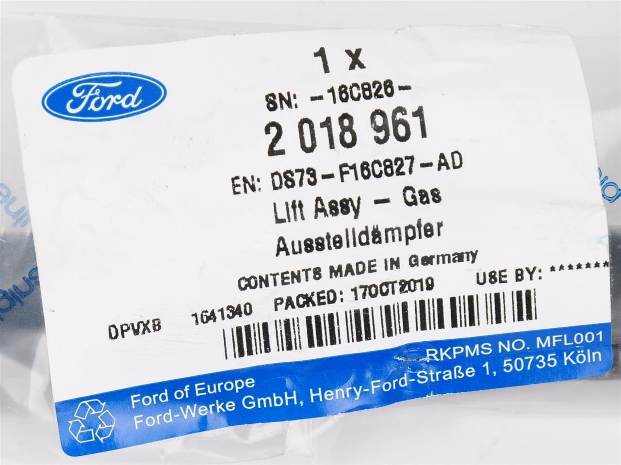 SIŁOWNIK MASKI FORD MONDEO MK5 14- _ 2018961 _ DS73-F16C827-AD