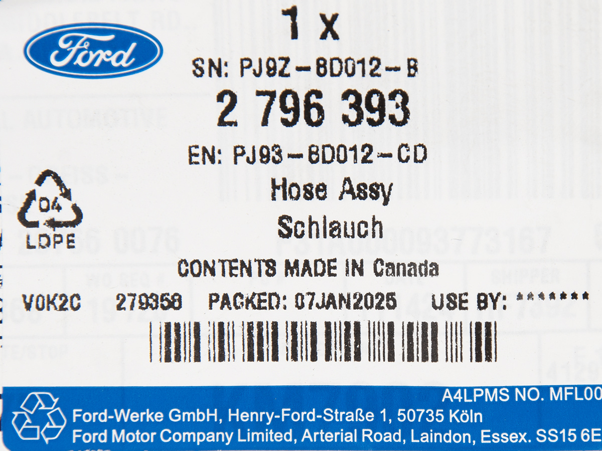 PRZEWÓD CHŁODZENIA AKUMULATORA MUSTANG MACH-E 23- _ 2796393 _ PJ93-8D012-CD _ PJ9Z-8D012-B