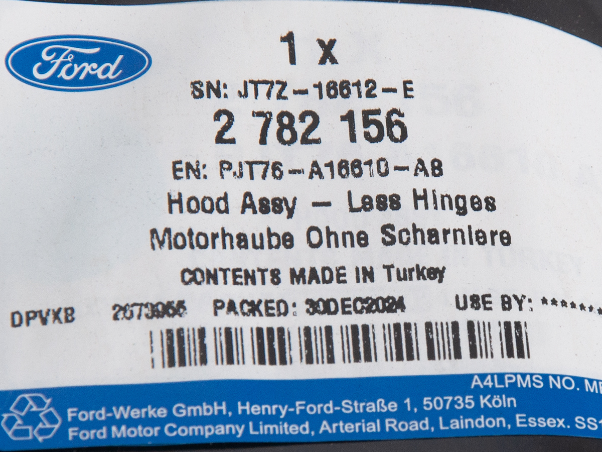 MASKA POKRYWA SILNIKA FORD COURIER 18- FORD OE _ 2782156 _ PJT76-A16610-AB