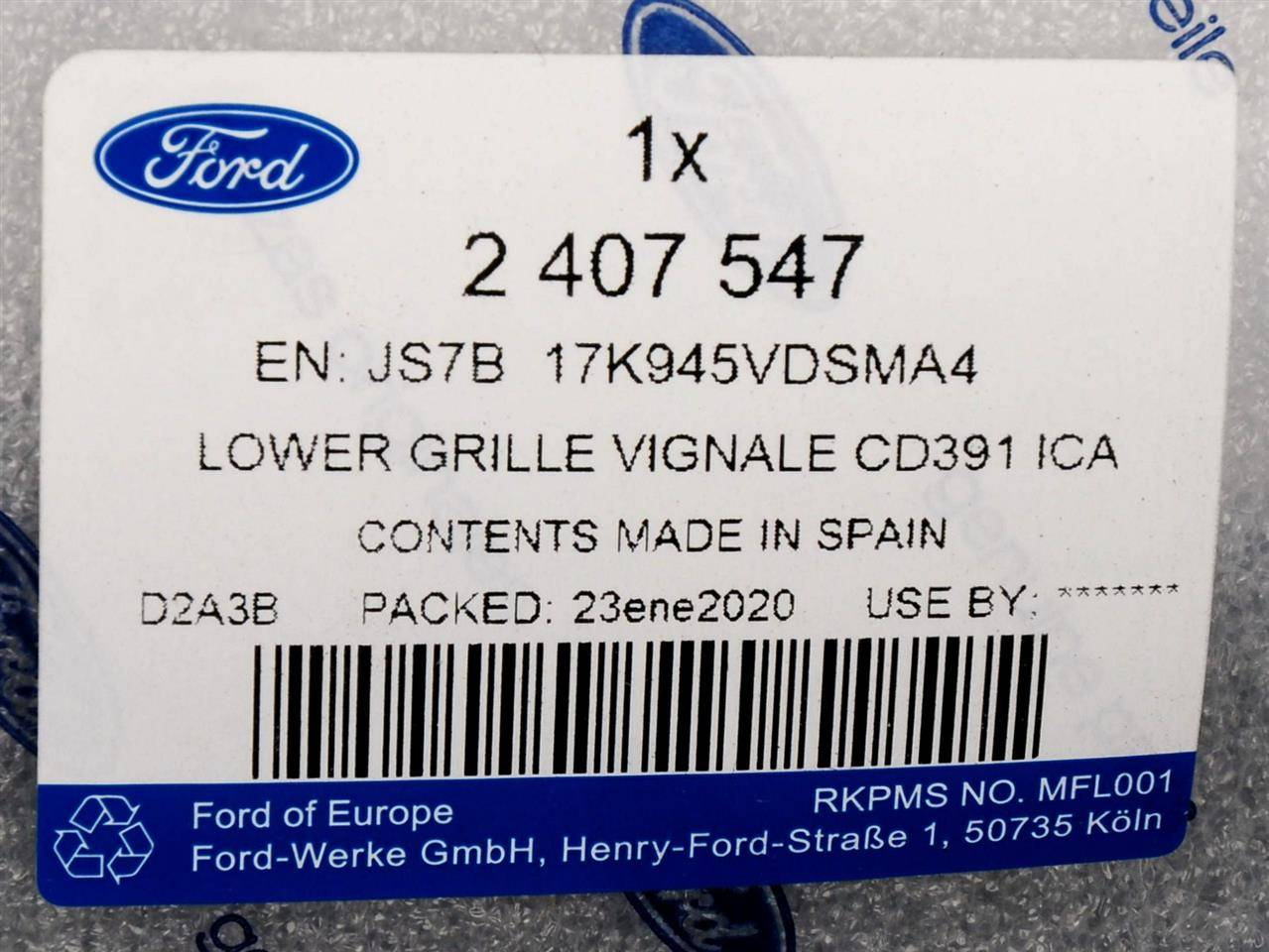 KRATKA DOLNA ZDERZAKA FORD MONDEO 2019- VIGNALE _ 2407547 _ JS7B-17K945-VESMA4 _ GTU_07