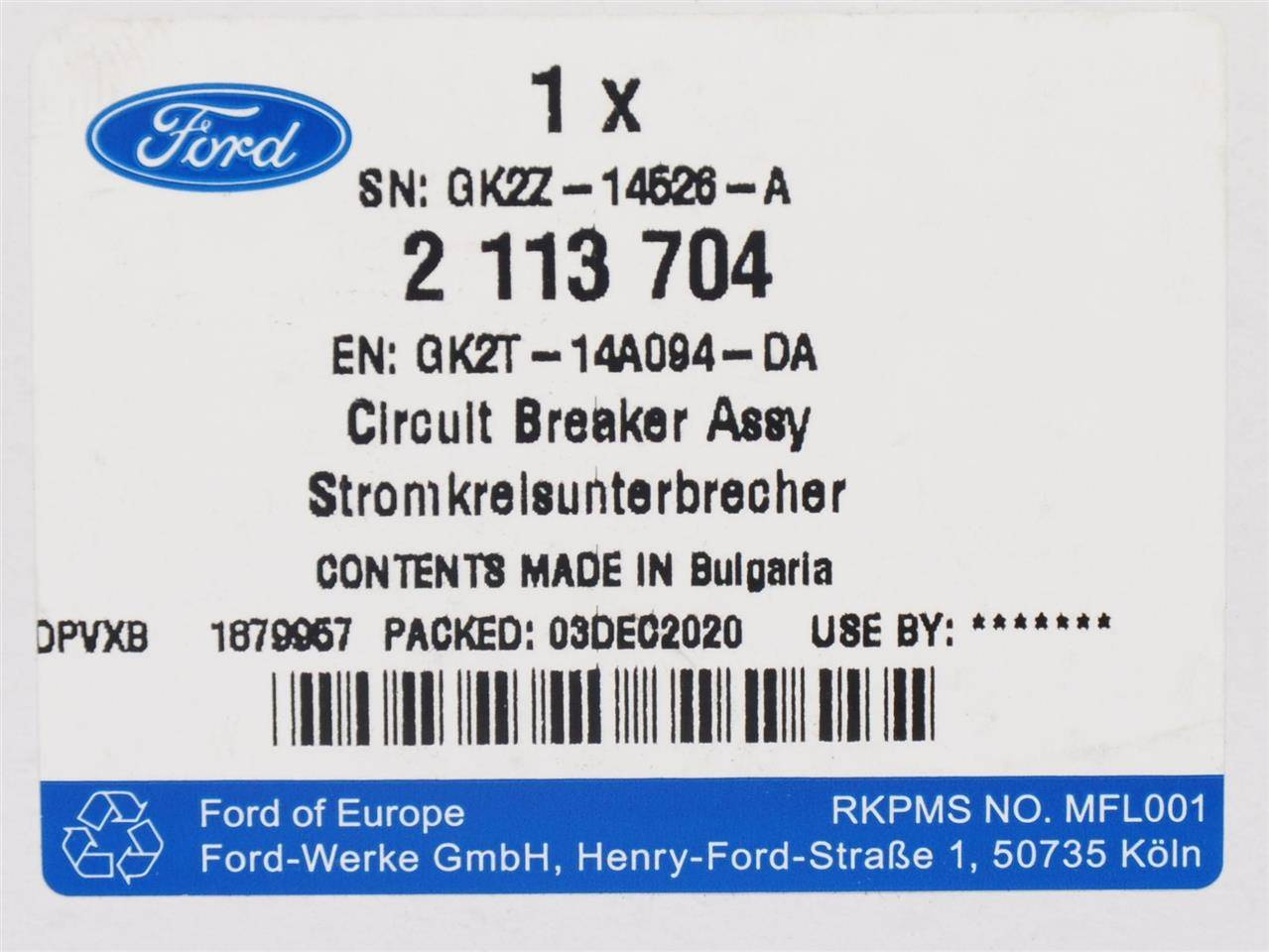 BEZPIECZNIK 2X60 100AMP TRANSIT 14- CUSTOM 16- _ 2113704 _ GK2T-14A094-DA _ GTU_07